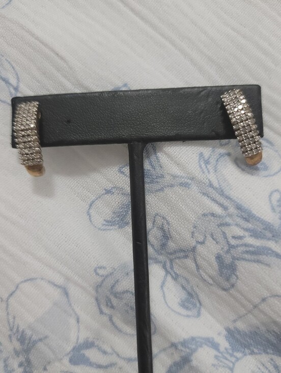 Unknown Jewelry - Elegant Gold and Diamond Women's Earrings